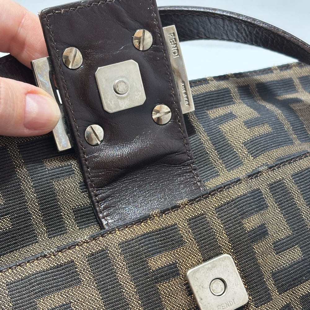 Fendi Vintage Brown Monogram Shoulder Bag - Picture 9 of 14